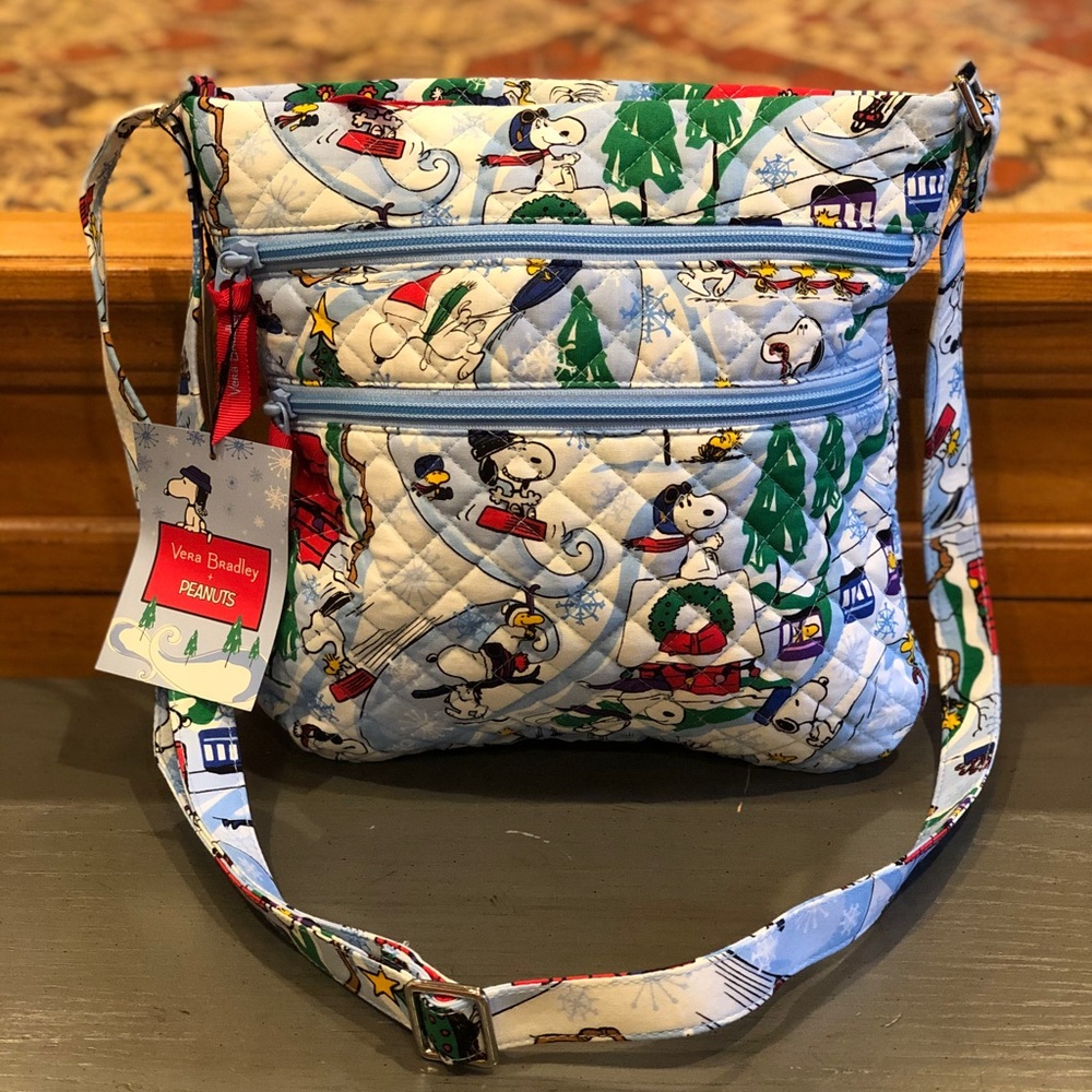 NWT Vera Bradley Peanuts Triple Zip Hipster Crossbody Bag - Picture 2 of 8